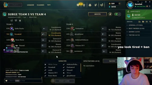 SnowballBarrage's stream on 9 October 2026