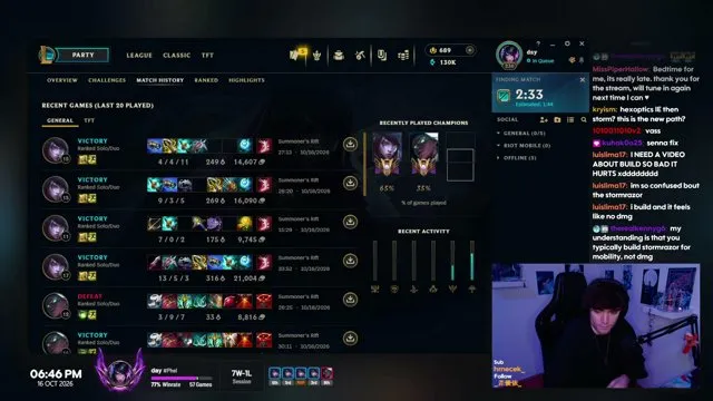 34daynean's stream on 16 October 2026