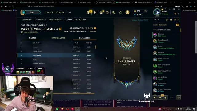 Karni's stream on 23 October 2026