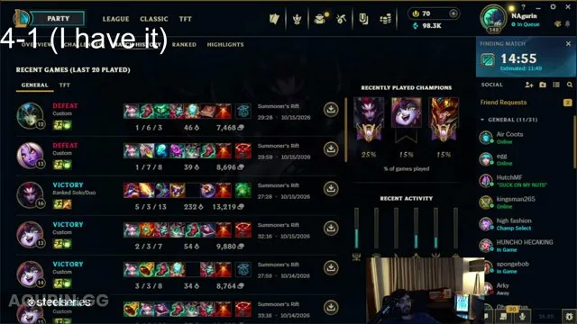 agurin's stream on 14 October 2026
