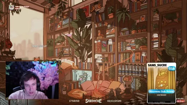 Sardoche's stream on 19 October 2026