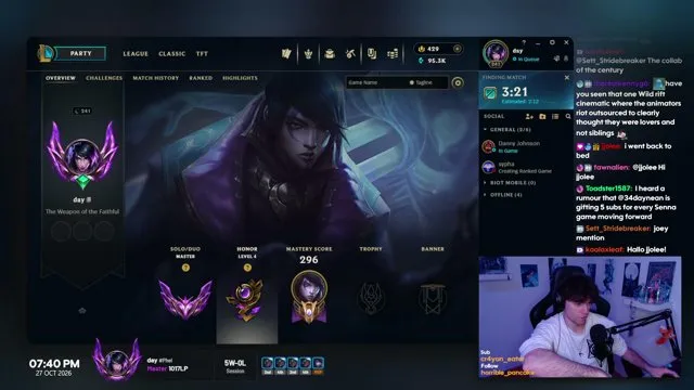 34daynean's stream on 27 October 2026