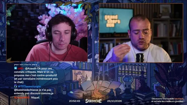 Sardoche's stream on 26 October 2026